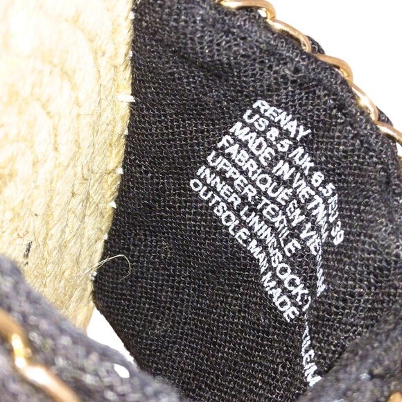 SHOE DAZZLE WOMEN'S BLACK & GOLD ESPADRILLE FLAT SANDALS - SIZE 8.5 - Picture 5 of 5